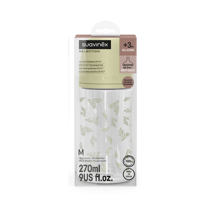 SUAVINEX | Dojčenská fľaša POETRY 270ml FYZIOL PRŮTOK M - zelená 4