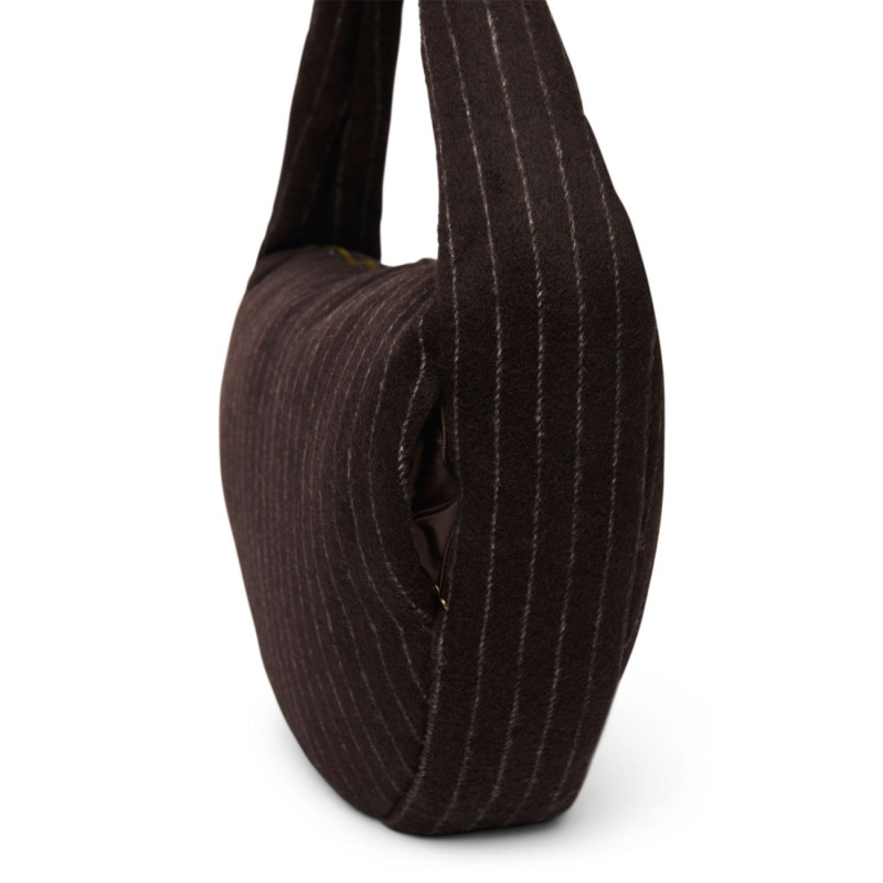 STUDIO NOOS - Flannel Chalkstripe Cross Body bag | Brown 2