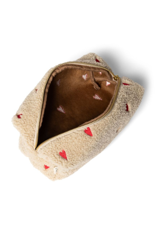 STUDIO NOOS - Teddy Hearts POUCH - kabelka | Ecru Hearts 1