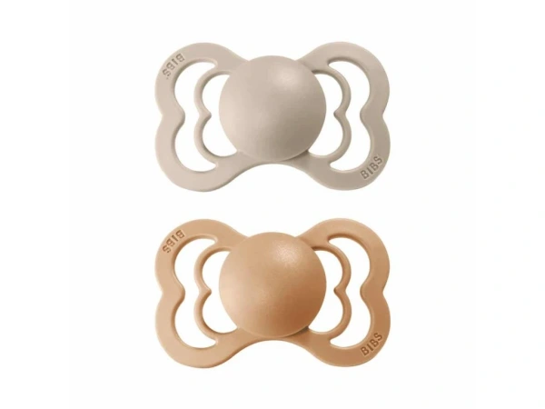 BIBS Supreme Vanilla/Peach cumlík z prírodného kaučuku 2ks, veľkosť 1