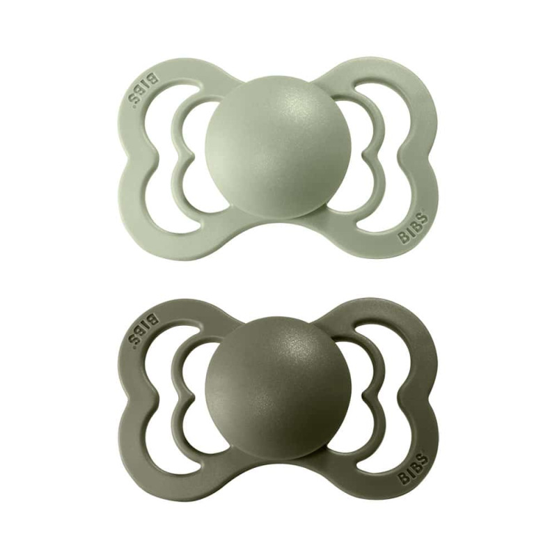 BIBS Supreme Sage/Hunter Green cumlík z prírodného kaučuku 2ks, veľkosť 2