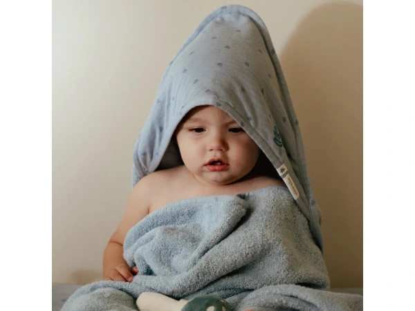 Osuška s kapucňou 100x100 cm Pure Denim Blue 7