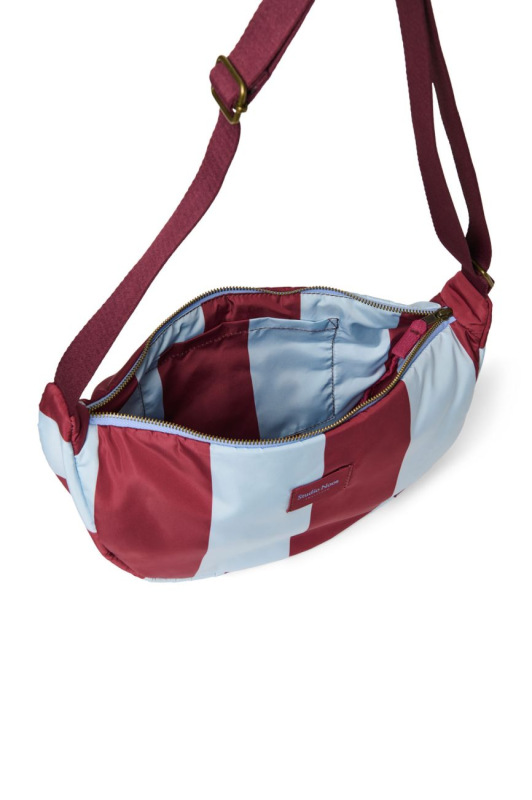 STUDIO NOOS - Bold Stripe Adult FANNY kabelka | Bordeaux/Lignt Blue 4
