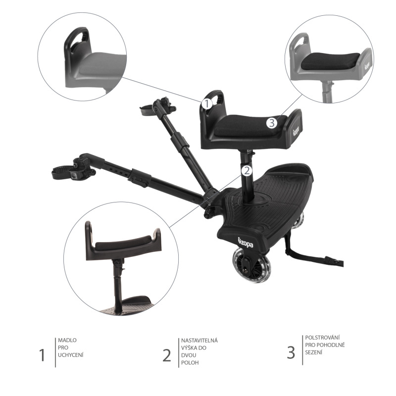 Sedátko ku skejtíku Segboard 2, Black 2