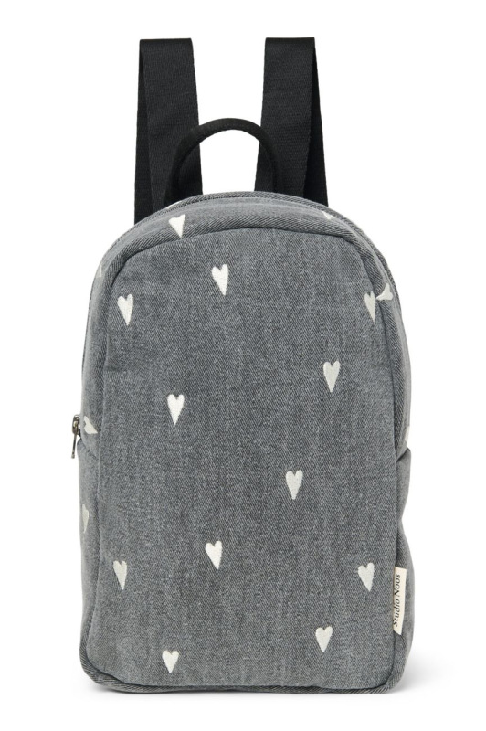 STUDIO NOOS - Denim Mini BACKPACK - batôžtek | Grey Hearts