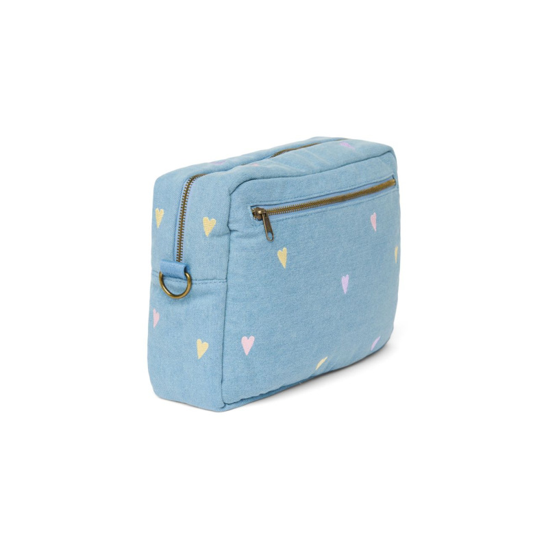 STUDIO NOOS - Denim ORGANIZER na kočárek | Light Blue Hearts 1