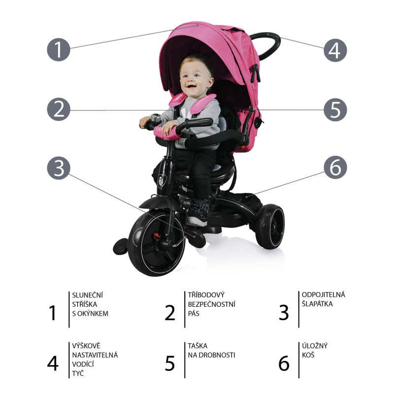 Trojkolka Citi Trike, Candy Pink 1