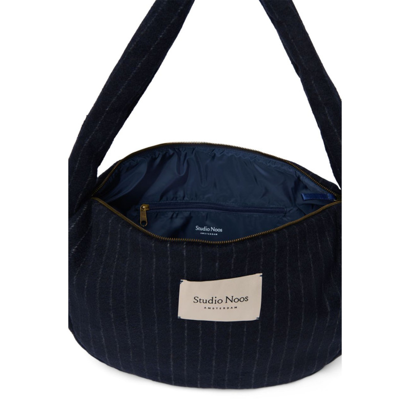 STUDIO NOOS - Flannel Chalkstripe Cross Body bag | Dark Blue 5