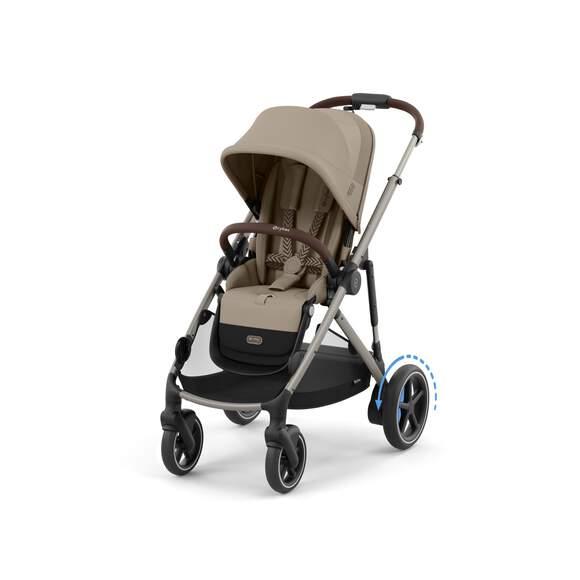 CYBEX Športový kočík E-GAZELLE, ALMOND BEIGE (taupe rám)