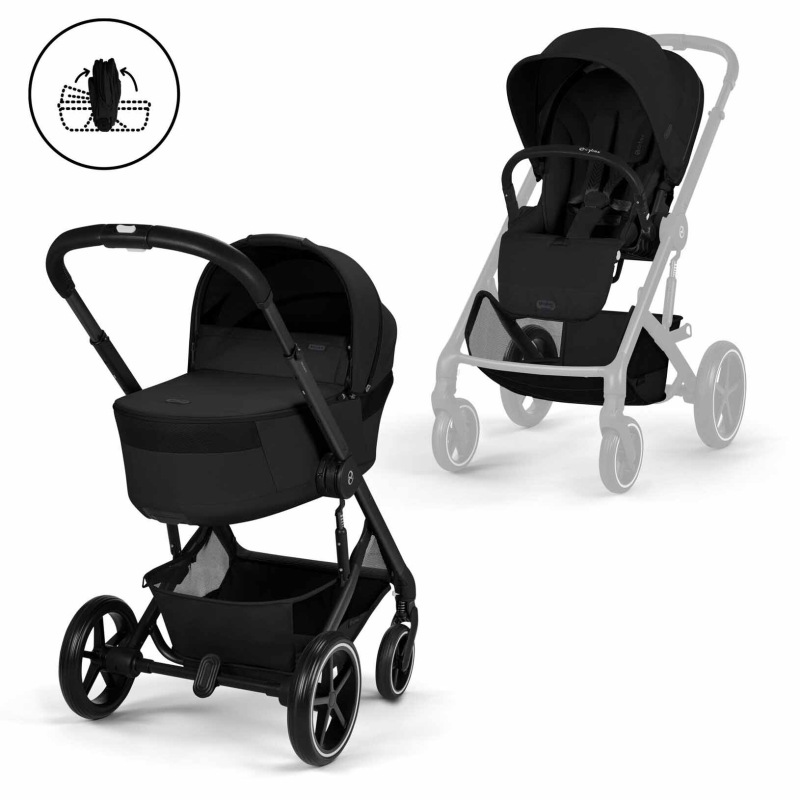 Cybex Balios S Lux 2026 s hlbokou skladacou vaničkou Moon Black | black