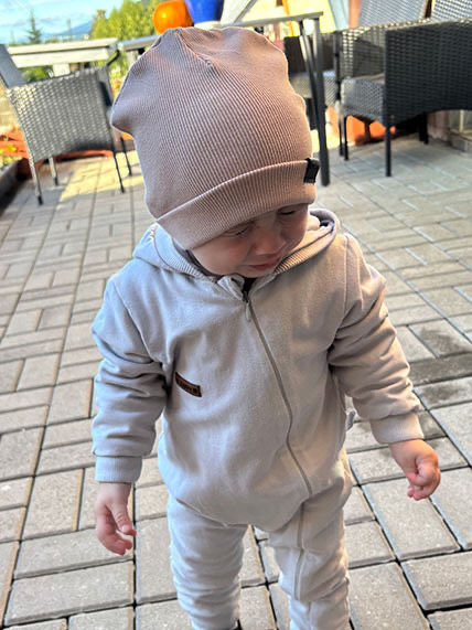 Prechodná detská čiapka Rebrovaná bavlna, CAPPUCINO. 7