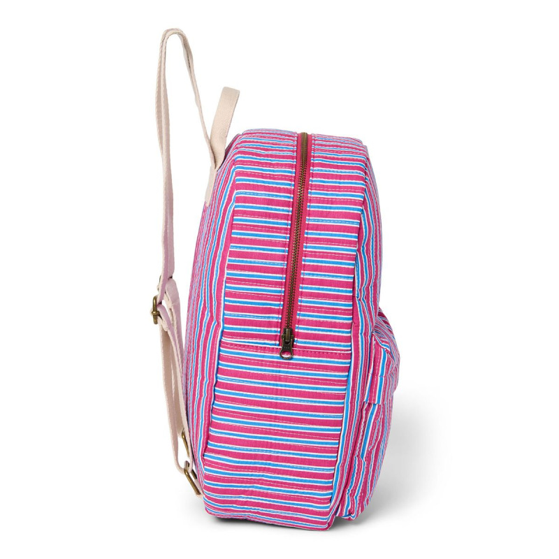 STUDIO NOOS - Poplin Midi BACKPACK - batůžek - přední kapsa | Raspberry Stripped 3