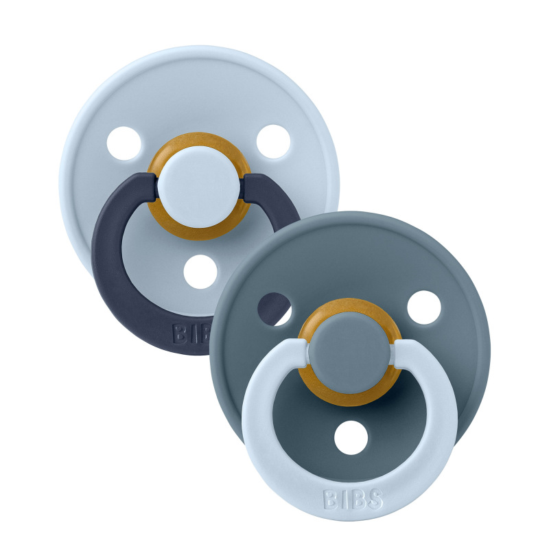 BIBS STUDIO Colour Baby Blue Petrol mix Fusion cumlík z prírodného kaučuku 2ks, veľkosť 2