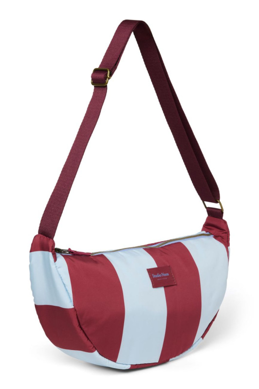 STUDIO NOOS - Bold Stripe Adult FANNY kabelka | Bordeaux/Lignt Blue 2
