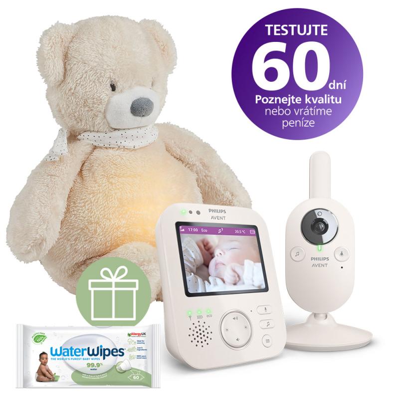 Philips AVENT Pestúnka detská video SCD891/26+NATTOU Uspávačik 4v1 Sleepy Bear Beige 0m++WW 60ks