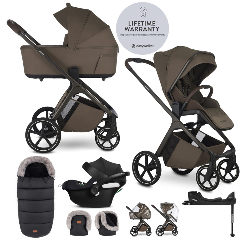 EASYWALKER Set kočík 4v1 Zoey Go Chestnut Brown XL + CBX Aton B2 i-Size + CYBEX Base One