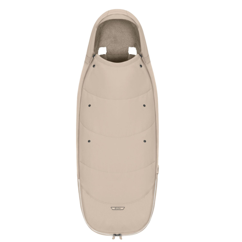 Cybex e-Priam Comfort 2026 rám Matt Black + fusak, Cozy Beige 1