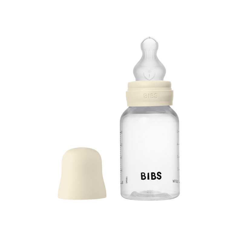 BIBS Antikoliková fľaša so silikónovým cumlíkom 150ml, Ivory
