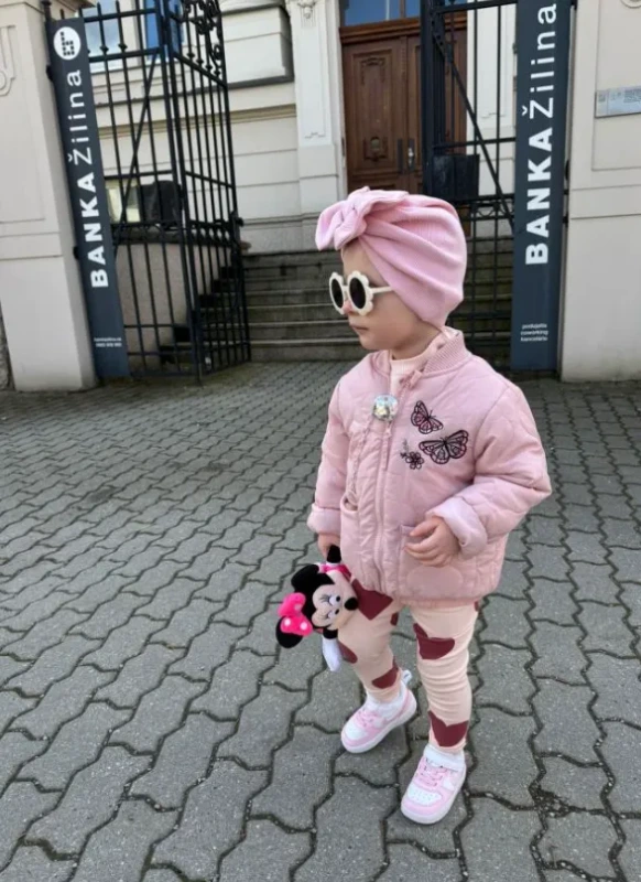 Detská čiapka / Turban s Mašľou, rebrovaná bavlna BABY PINK. 7