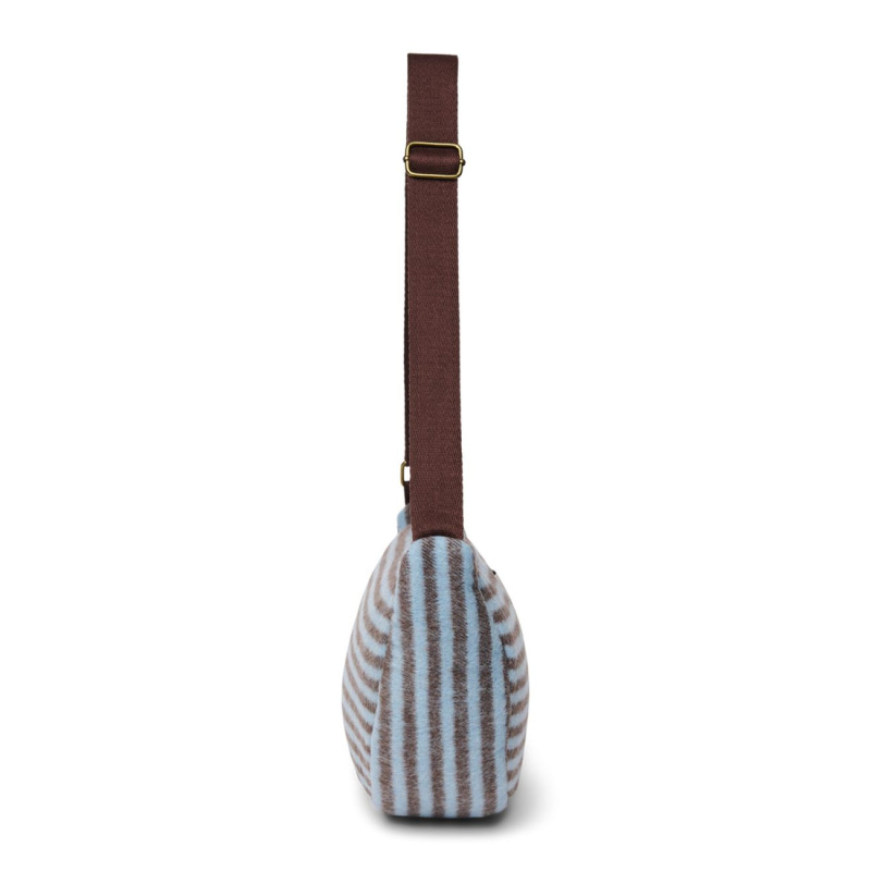 STUDIO NOOS - VLNENÁ FANNY PACK adult - kabelka Stripy Wool | Light Blue Brown 3