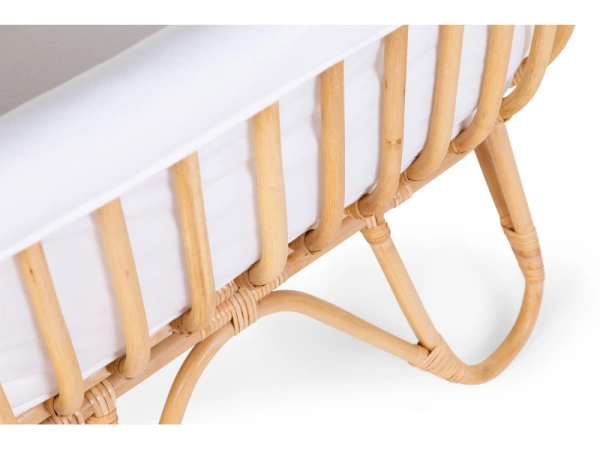 Košík na bábätko ratanový + matrac + poťah Jersey Off White 3