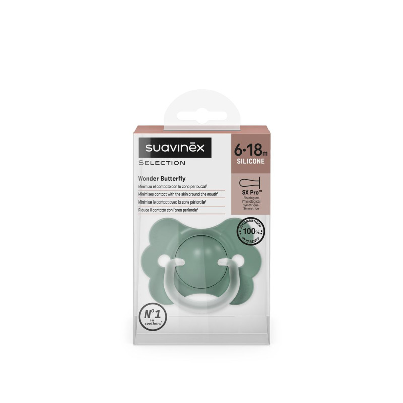 SUAVINEX | Cumlík SX PRO fyziologický BUTTERFLY WONDERLAND NEW 6/18m - zelený 4