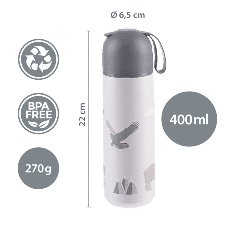 Termoska na tekutiny se silikonovým držákem 400 ml, Candy pink 4