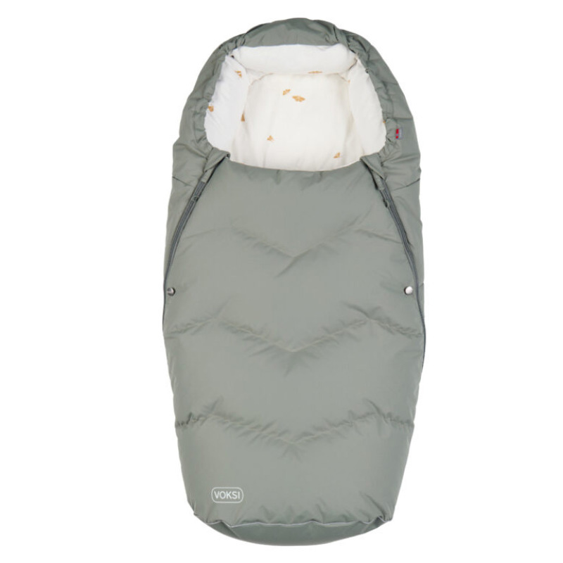Teplý fusak Voksi Urban s perím a vlnou do kočíka, Green Wings