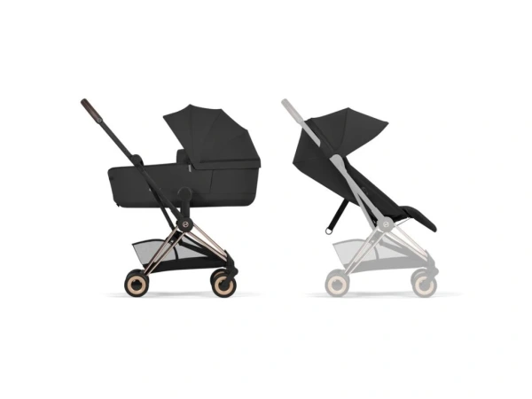 Cybex COYA Comfort frame RoseGoldvr. skladacia vanička - Sepia Black