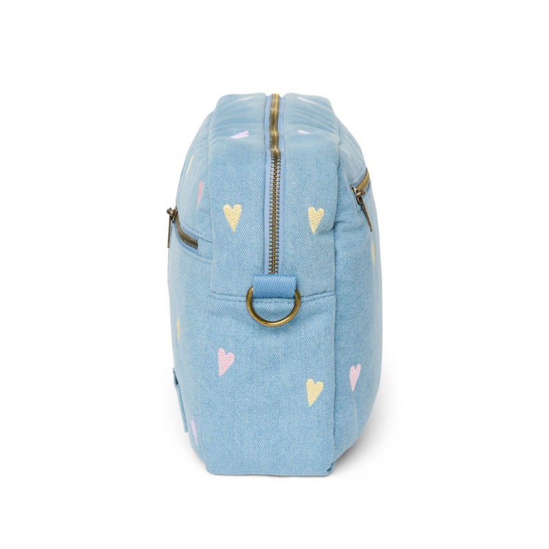 STUDIO NOOS - Denim ORGANIZER na kočárek | Light Blue Hearts 2