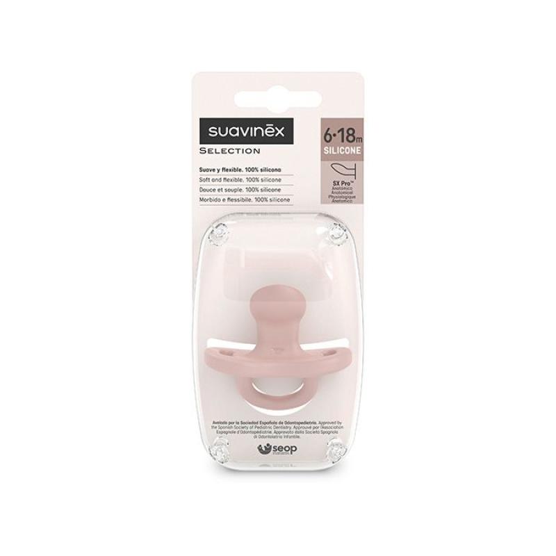 SUAVINEX | Cumlík anatomický SILIKÓN 6-18m SX PRO - COLOUR ESSENCE - ružové 2