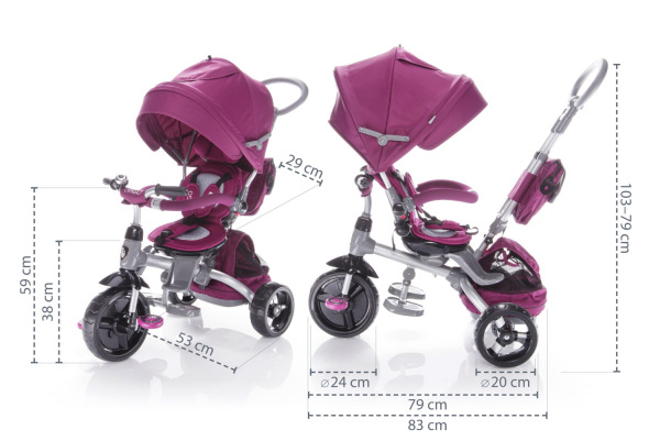 Trojkolka Citigo, Mulberry Pink 5
