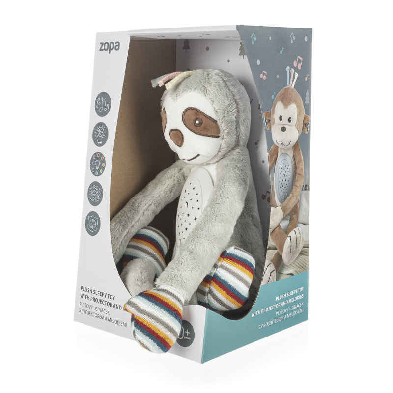 Plyšový detský spáč s projektorom a melódiami, Raccoon 10