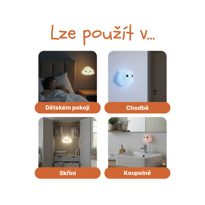 Silikónové nástenné nočné svetlo, Owl 4