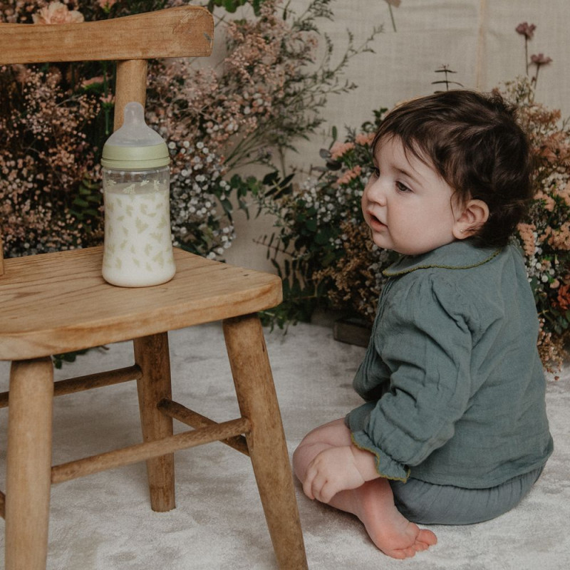 SUAVINEX | Dojčenská fľaša POETRY 270ml FYZIOL PRŮTOK M - zelená 6