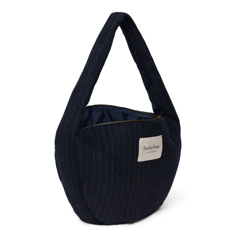 STUDIO NOOS - Flannel Chalkstripe Cross Body bag | Dark Blue 1