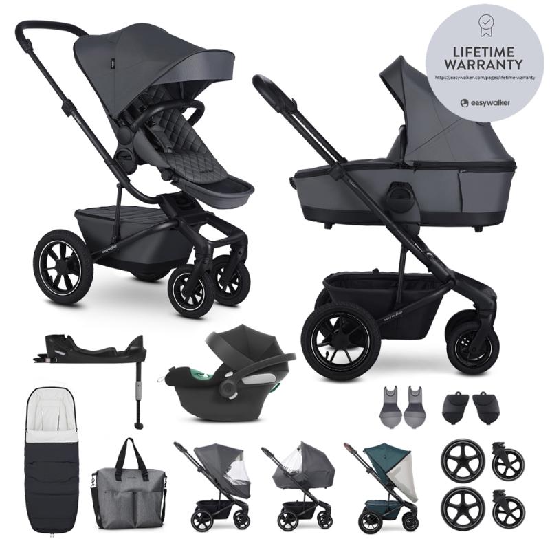 EASYWALKER Harvey⁵ Premium Mineral Grey XXL AIR + CYBEX Aton B2 i-Size