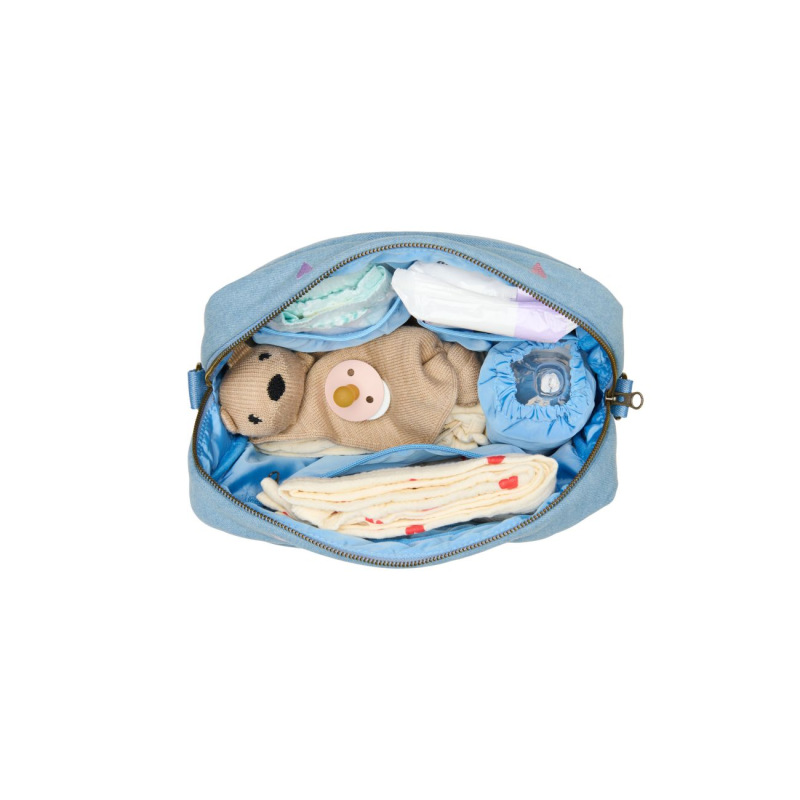 STUDIO NOOS - Denim ORGANIZER na kočárek | Light Blue Hearts 4