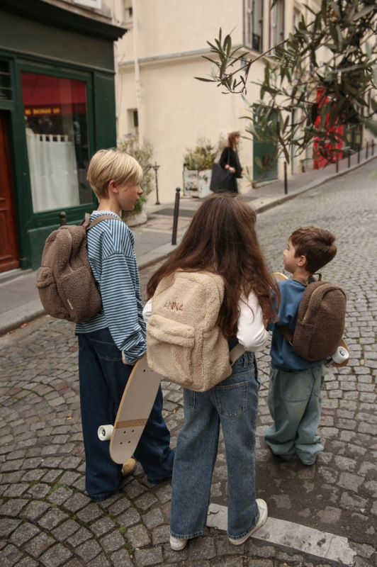 STUDIO NOOS - Teddy Midi BACKPACK - batôžtek s predným vreckom | Ecru 1