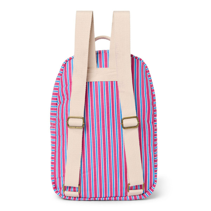 STUDIO NOOS - Poplin Midi BACKPACK - batůžek - přední kapsa | Raspberry Stripped 2