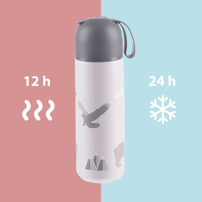 Termoska na tekutiny se silikonovým držákem 400 ml, Candy pink 2