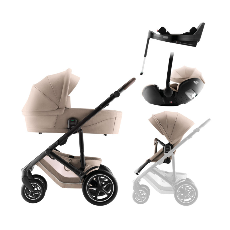 Sada kočíka Smile 5Z + hlboká vanička + autosedačka Baby-Safe PRO + základňa Vario Base 5Z Style, Te
