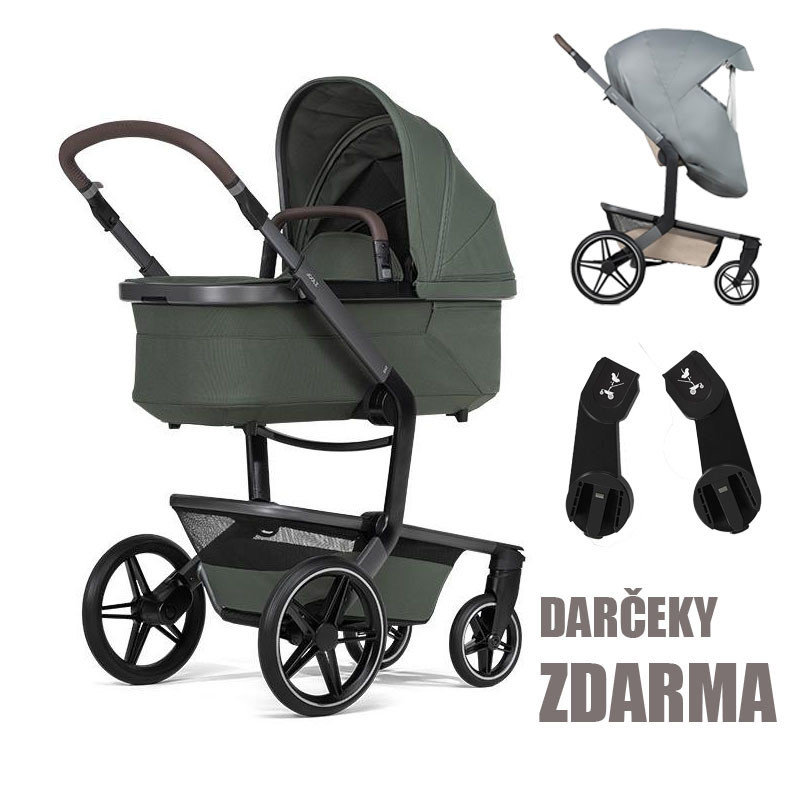 Joolz Day5 kompletný set | Forest green Adaptéry pre autosedačku a pláštenka ako darček