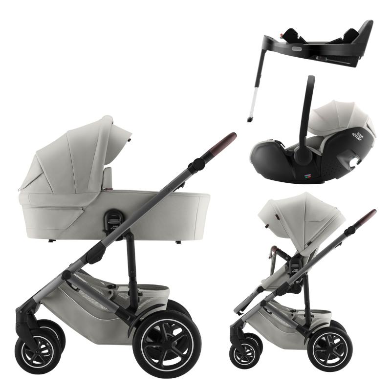 Set kočík Smile 5Z + hlboká korba + autosedačka Baby-Safe PRO + Vario Base 5Z Lux, Linen Grey