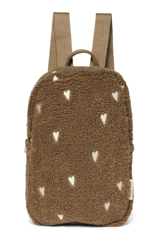 STUDIO NOOS - Teddy Hearts Mini BACKPACK | Brown Hearts 3