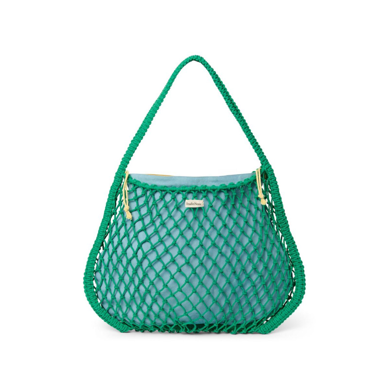 STUDIO NOOS - MACRAME MOM BAG | Green & Blue Yellow 1