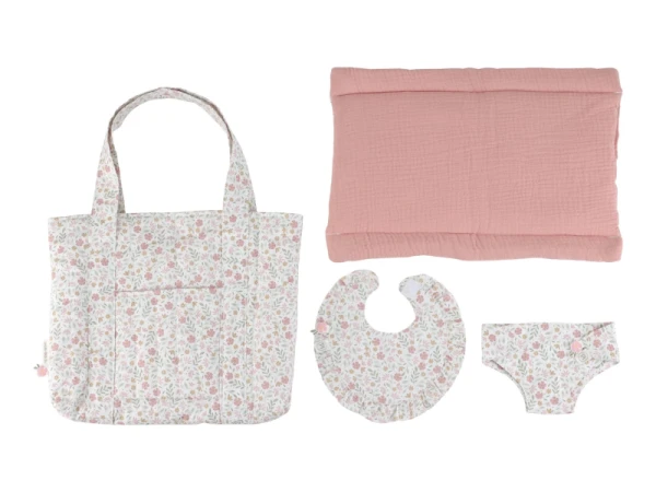Prebaľovacia taška pre bábiky Soft Flowers 7