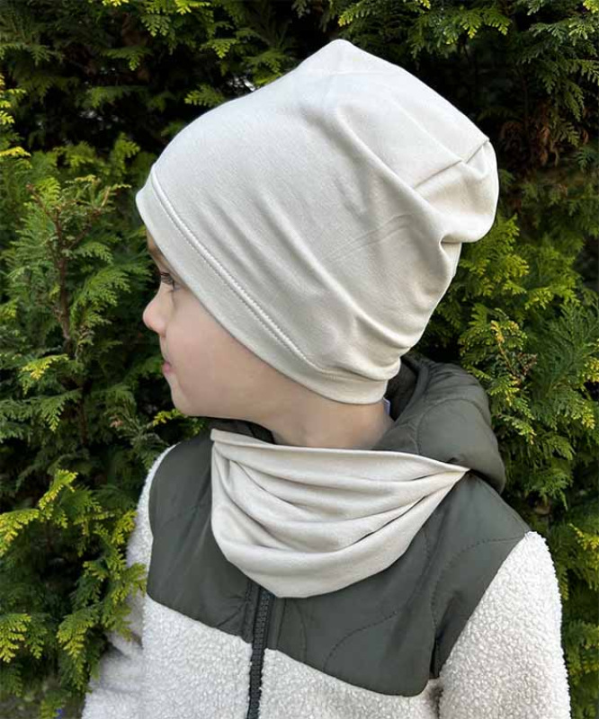 Bavlnená detská čiapka jednovrstvová BySues - PIESKOVÁ. 5