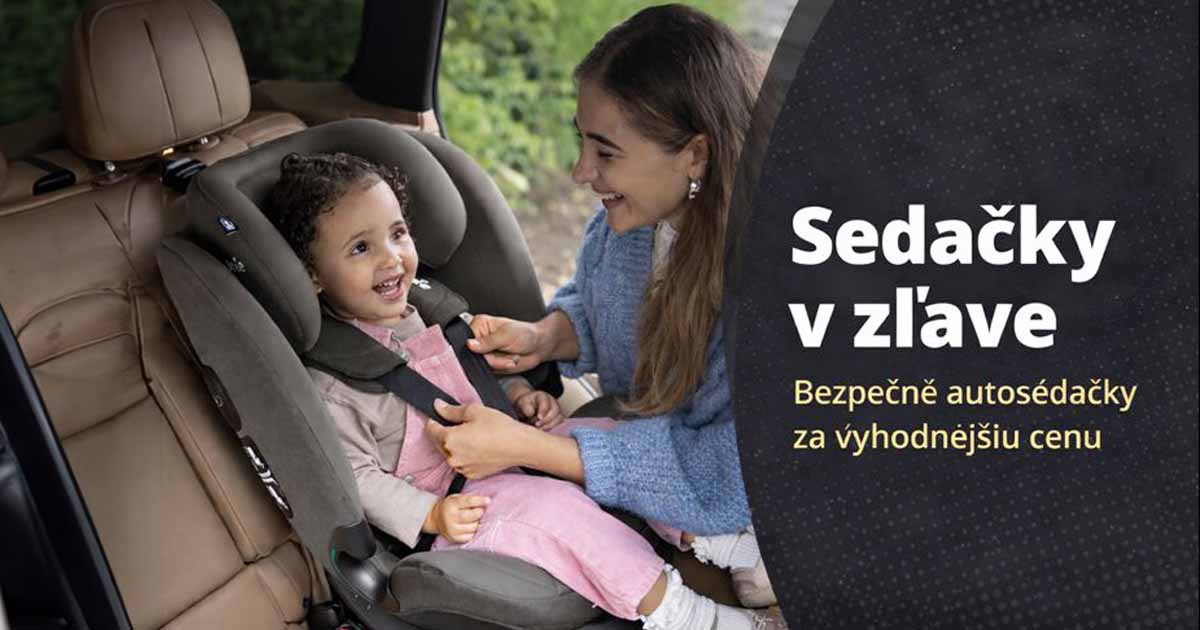 Bezpečná detská autosedačka v aute, ilustračný banner ku kategórii sedačky v zľave