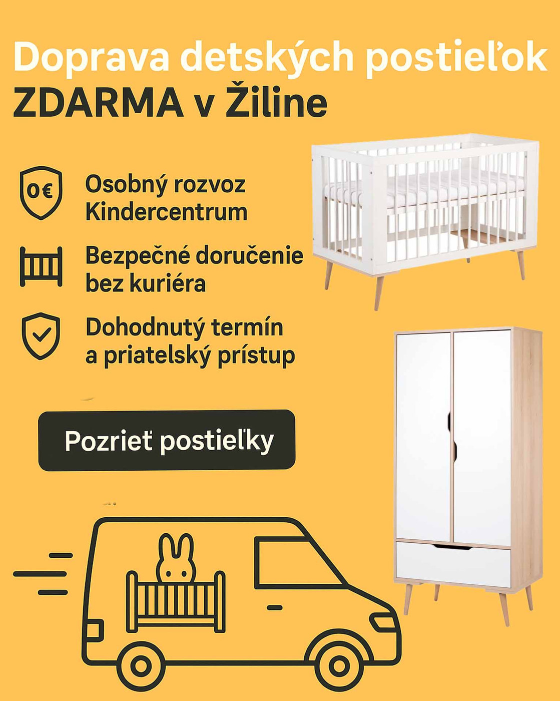 Dovoz nábytku v Žiline ZADARMO